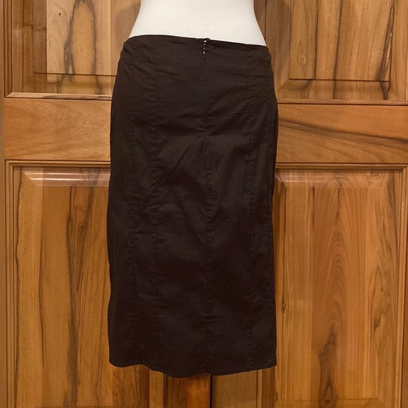 Niza Moda - Madrid, Spain - Brown Skirt, Embroidered Graphic Hem Design - EUC, M - Picture 5 of 11